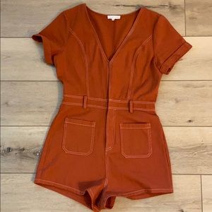 Rust color vintage vibes romper